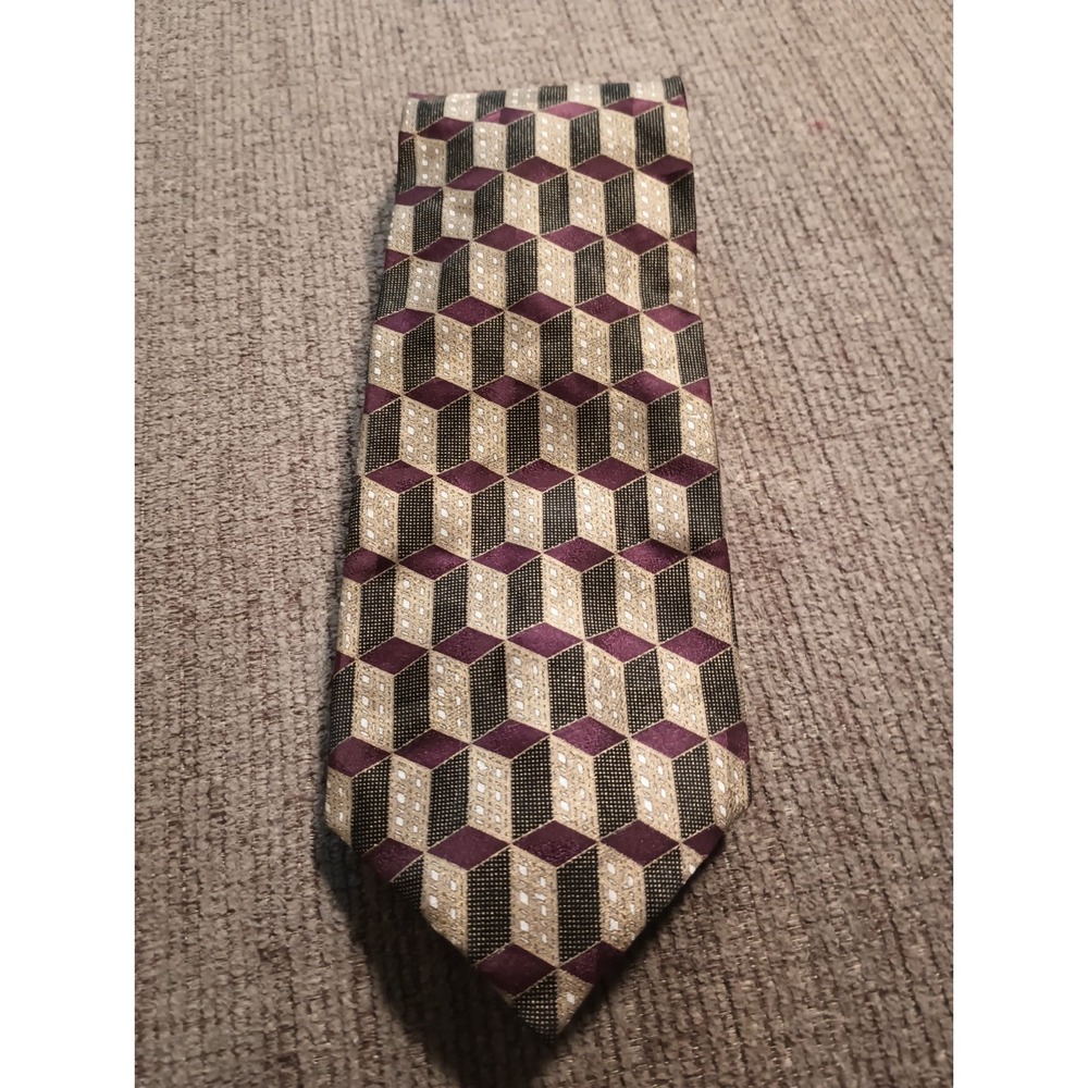 Prima Italy Abstract Geometric Tie‎ Neck Tie 100% Silk